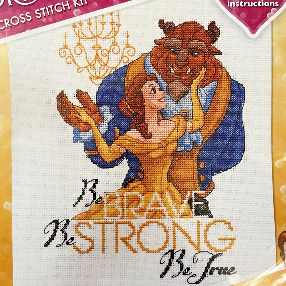 Dimensions Disney Belle Beauty & the Beast Cross Stitch Kit Be Brave 70-35358